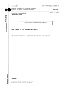 ENVIRONMENTAL GOODS: A COMPARISON OF THE