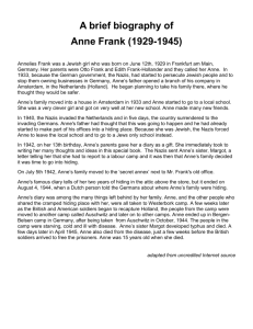 A brief biography of Anne Frank (1929-1945)