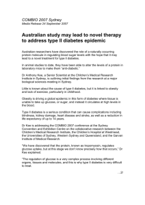Diabetes Research Discovery - Australian Society for Biochemistry