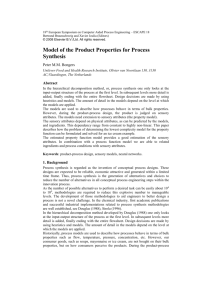 Model of the Product Properties for Process Synthesis