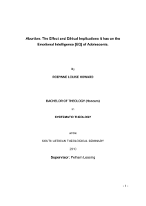 Abortion: The Effect and Ethical Implications it has on the Emotional