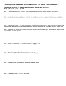 Calculate pH from Ka and Kb (interactive handout)