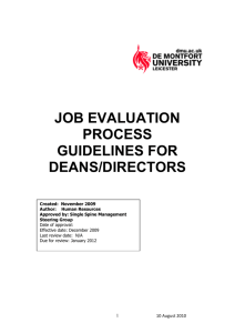 Guidelines for Deans & Directors