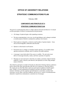 components and principles of a strategic communications plan