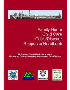 FAMILY HOME Handbook - Child Care Resource and Referral of