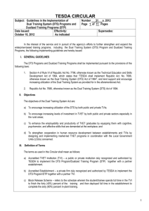 TESDA Circular N0. 31 s. 2012