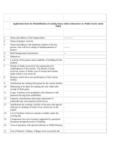 Application form for Rehabilitation of existing tissue culture