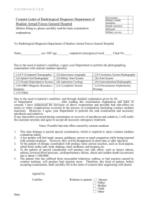 Consent Letter of Radiological Diagnosis Department of