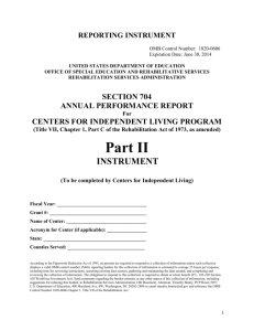 704 Reporting Instrument - Missouri Statewide Independent Living