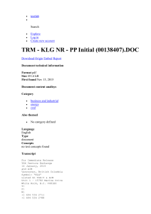 TRM - KLG NR - PP Initial (00138407)