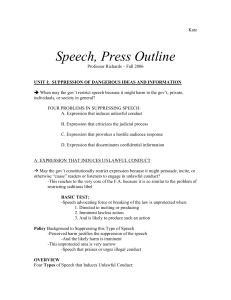 Speech, Press Outline - Washington University School of Law