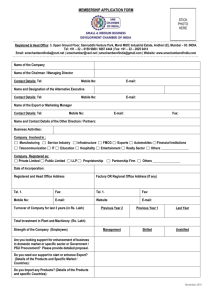 Membership Form - SME Chamber of India