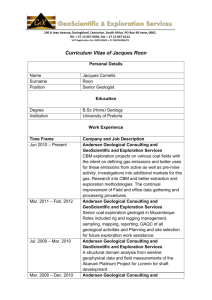 cv - GeoScientific and Exploration Services