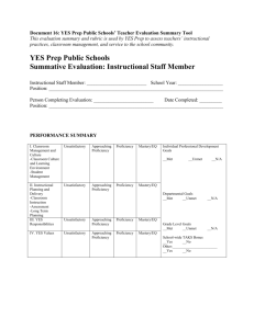 YES Prep Public Schools` Teacher Evaluation Summary Tool