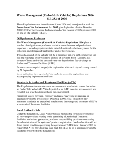 Waste Management (End-of-Life Vehicles) Regulations 2006