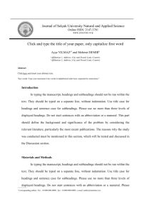 Tetrahedron template - Journal of Selçuk University Natural and