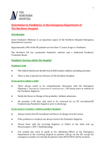 Paediatric Services within the Hospital