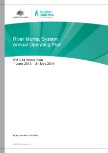 River Murray System Annual Operating Plan for 2013