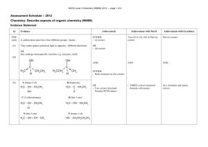 NCEA Level 3 Chemistry (90698) 2012 Assessment Schedule