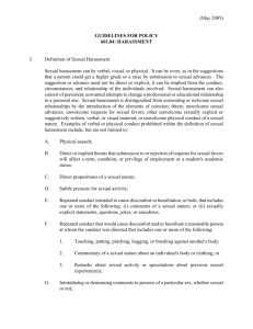 (May 2005) GUIDELINES FOR POLICY 601.04: HARASSMENT I
