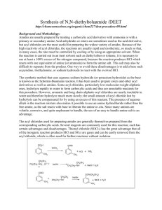 Synthesis of N,N-diethyltoluamide /DEET http://chemconnections.org