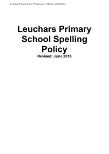 Spelling Policy and Progression