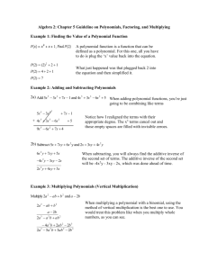 Chapter 5 Guideline on Polynomials, Factoring, and Multiplying