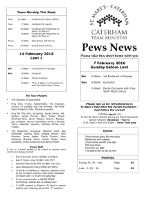 Pews News - St. Mary`s Church, Caterham