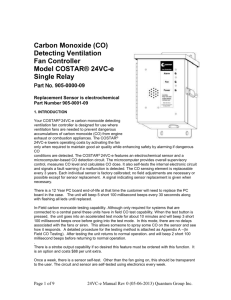 Instruction Manual: COSTAR® 24 VC, Single Relay CO Detector