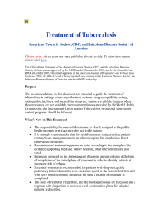 tuberculosis 2 - medicine department