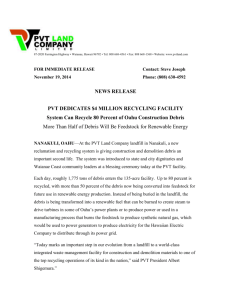 FOR IMMEDIATE RELEASE - PVT Land Company, LTD