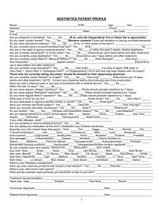 Aesthetics Patient Profile Form