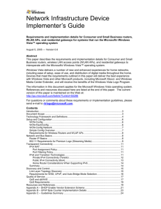 Network Infrastructure Device Implementer`s Guide