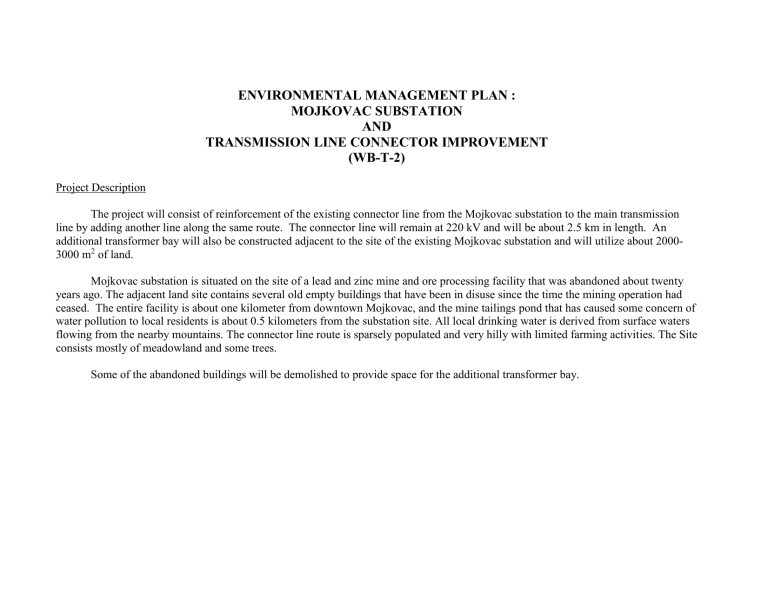 ENVIRONMENTAL MANAGEMENT PLAN FORMAT