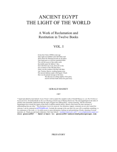 Ancient Egypt The Light of the World Vol 1