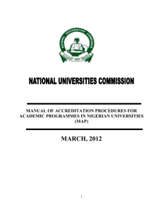 NATIONAL UNIVERSITIES COMMISSION
