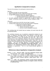 Qualitative Comparative Analysis and Case Study (SOCS 71022)