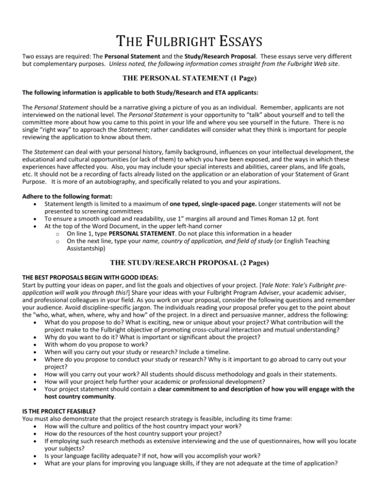 The Fulbright Essays