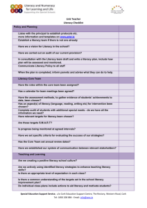 Literacy Checklist