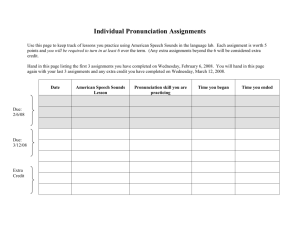 Individual Pronunciation Assignments