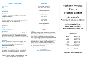 Practice Leaflet 2016 - Rushden Medical Centre