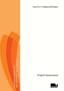 Project governance - Department of Treasury and Finance