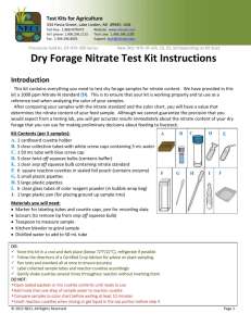 Dry Forage Nitrate Test Kit Instructions