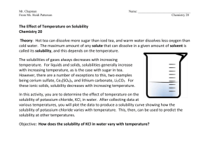 The Effect of Temperature on Solubility