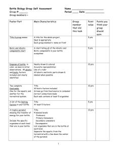 Bottle Biology Group Self Assessment