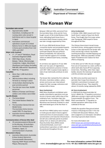 The Korean War Between 1950 and 1953, personnel from the