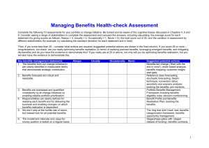 Managing Benefits Health-check Assessment - APMG