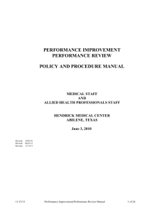 Performance Improvement/Review Manual