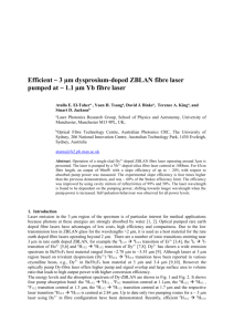 Efficient near 3 micron dysprosium