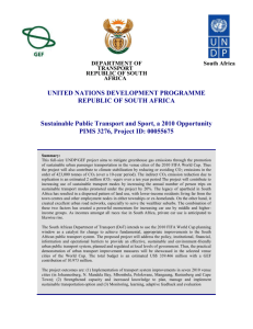 Sustainable Public Transport and Sport, a 2010 Opportunity